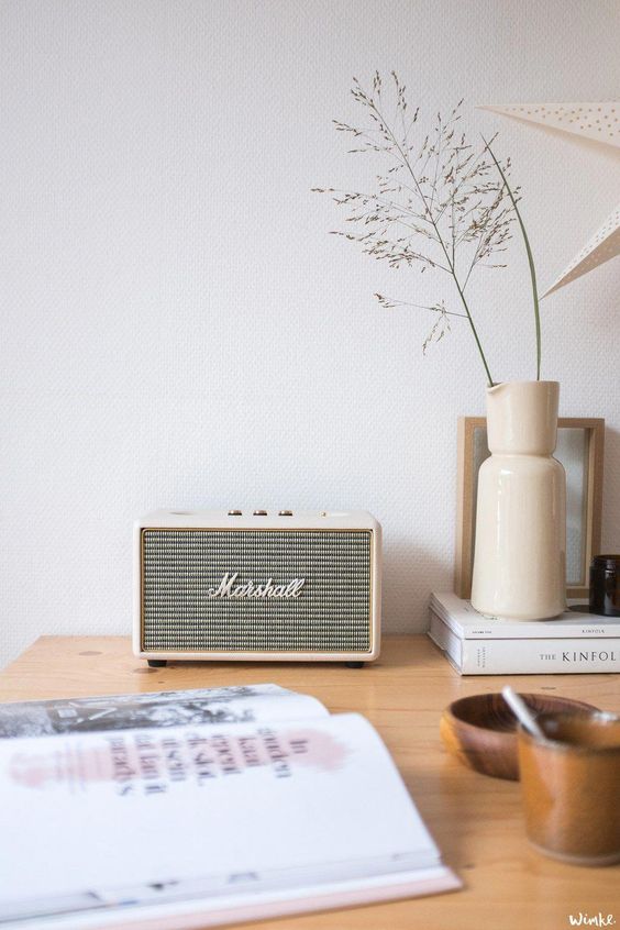 Marshall speaker on a table