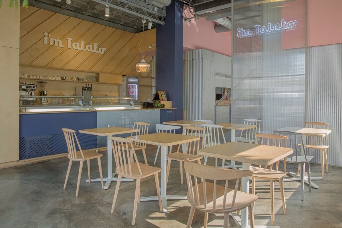 I'm Talato seating area insta-worthy gelato shop in Taichung, Taiwan with swimming pool giant ice cream