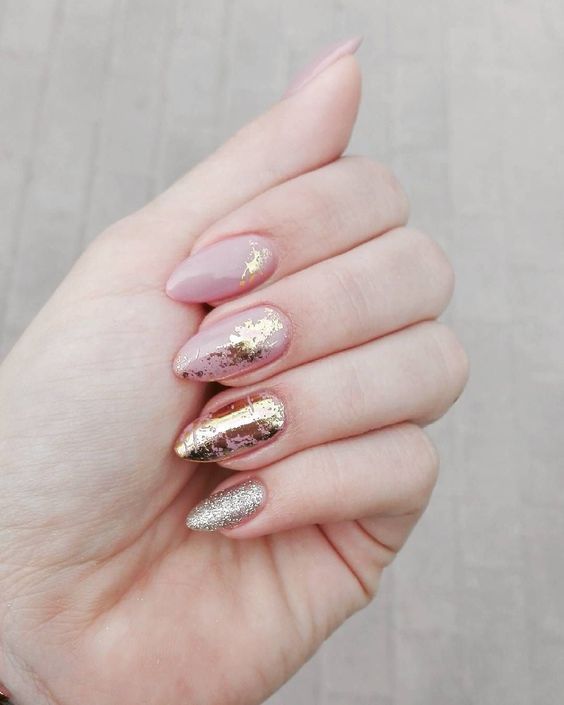 glamorous Bridal Nail Art with shimmer