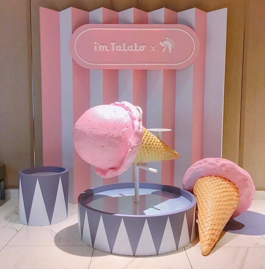 I'm Talato insta-worthy gelato shop in Taichung, Taiwan with swimming pool giant ice cream