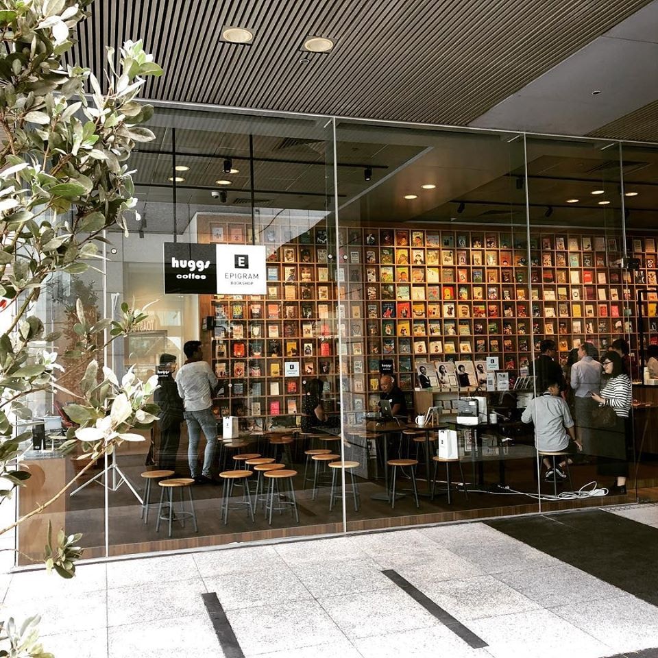 best book cafe in singapore Huggs-Epigram Coffee Bookshop seating