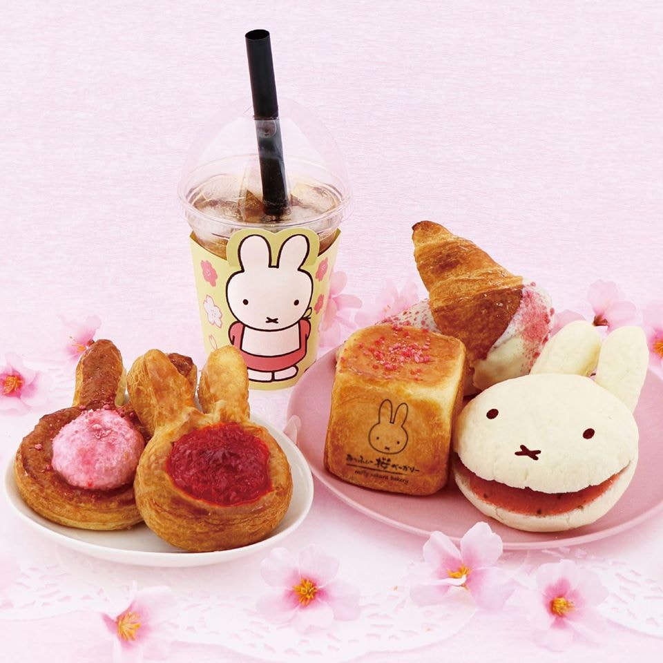 Miffy Sakura Kitchen in kyoto, tokyo, sakura pastries, bread and drinks