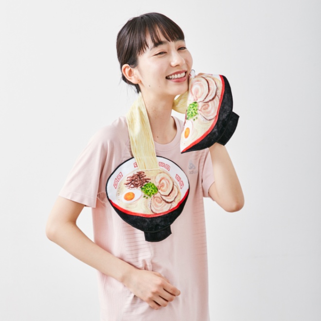 Cute Home Decor: Realistic-Looking Ramen Towels over the neck to wipe off sweat when working out in the gym