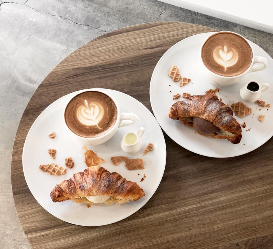 I'm Talato italian ice cream in a croissant insta-worthy gelato shop in Taichung, Taiwan