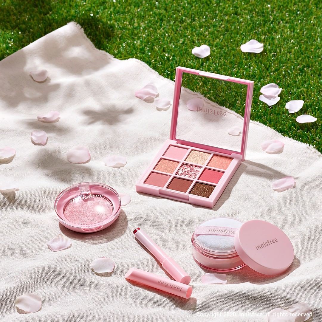 Close up of innisfree's spring cosmetics collection
