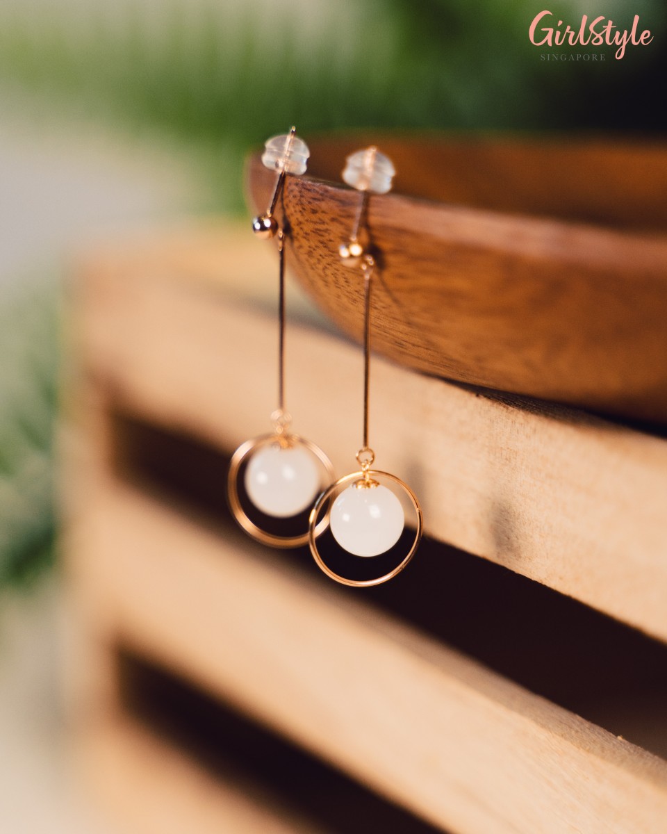 Nephrite Jade circle earrings
