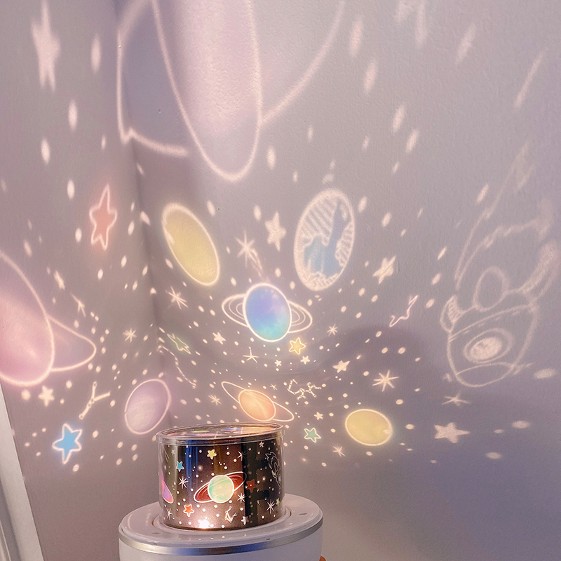 Starry night light projection lamp with constellations, planets and stars