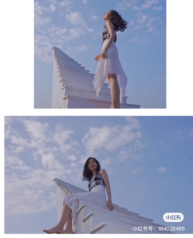 Girl sitting on the stairway to heaven in Dalat, Vietnam