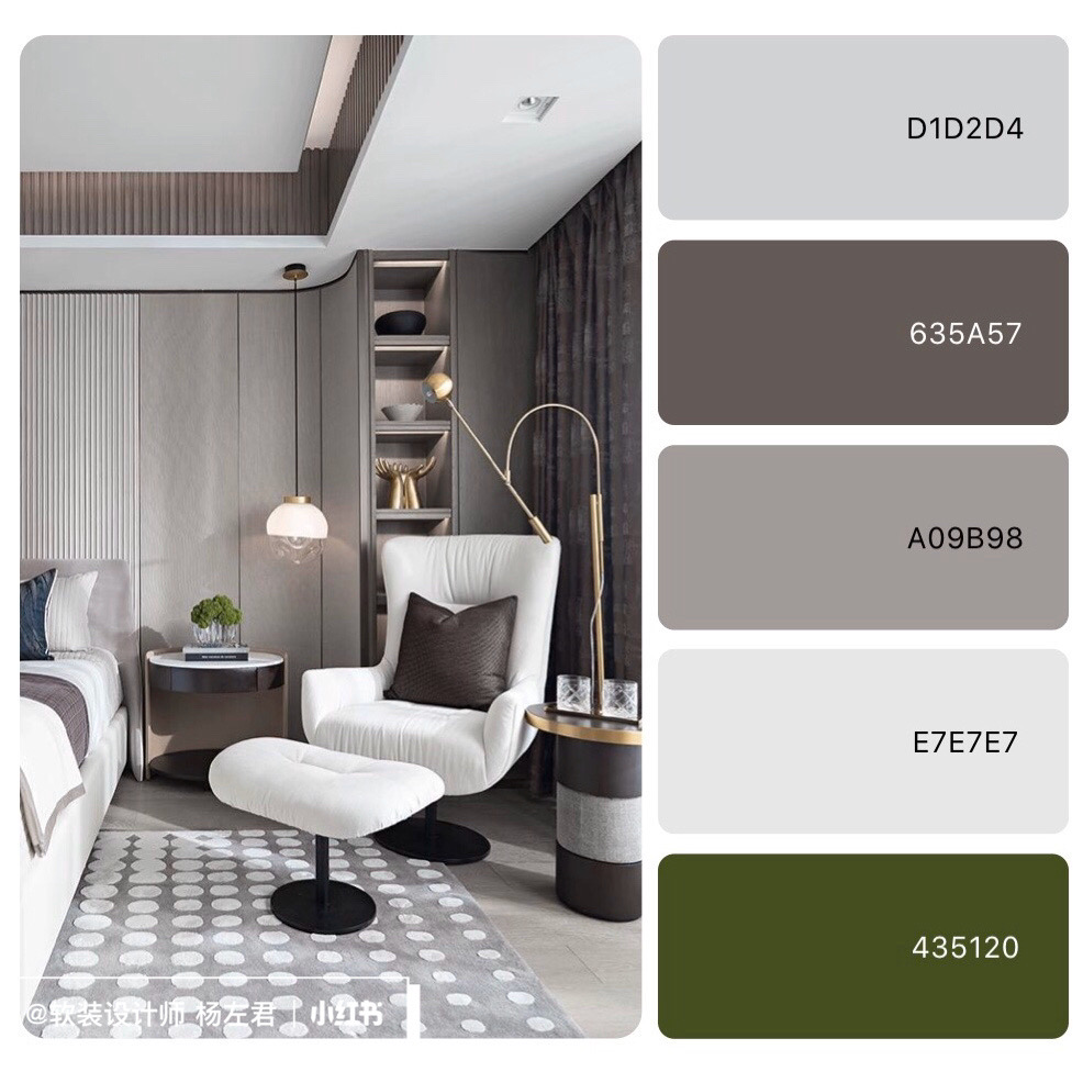 Grey and green colour palette for home