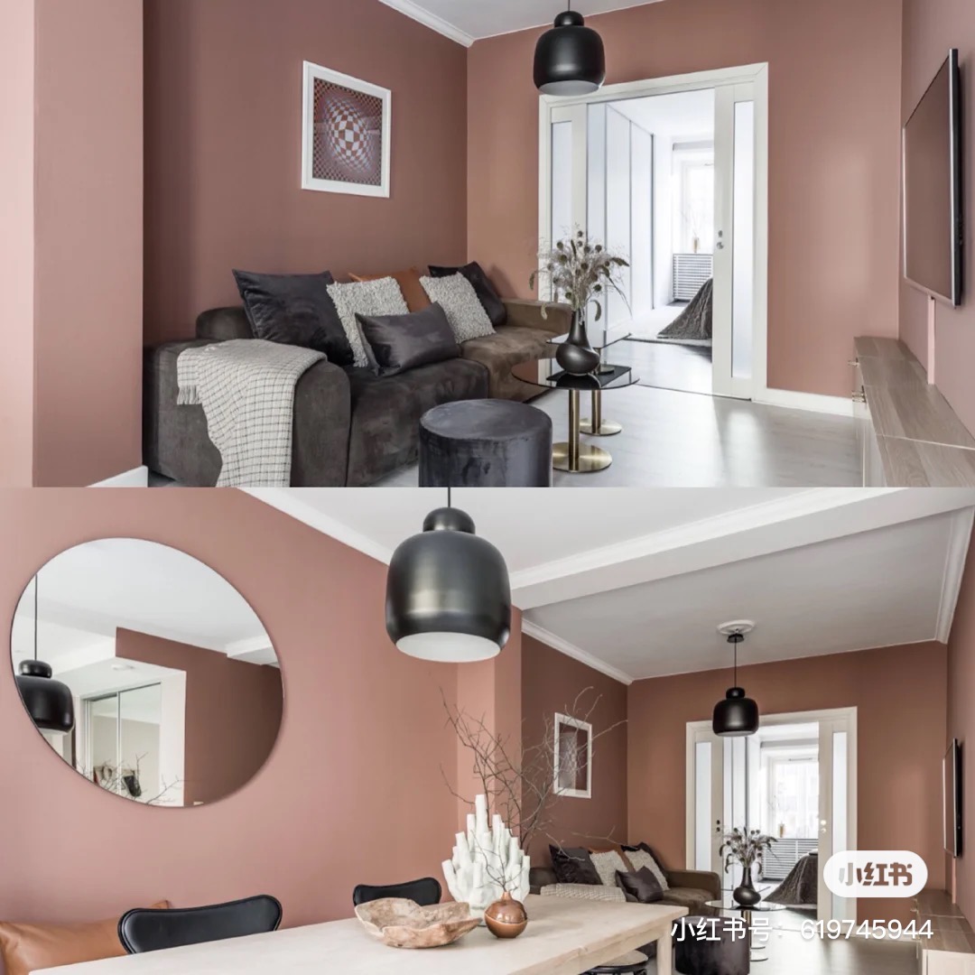 Mauve pink living room