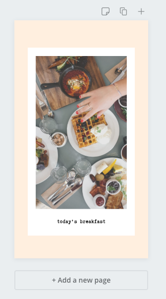 Canva breakfast Instagram story update