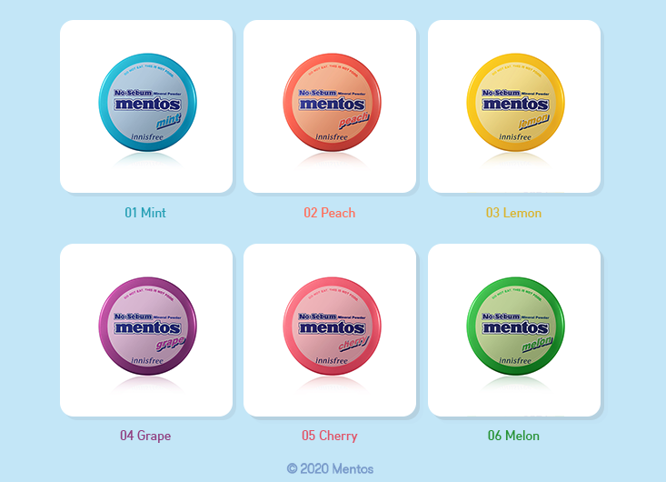 innisfree x Mentos six different flavours