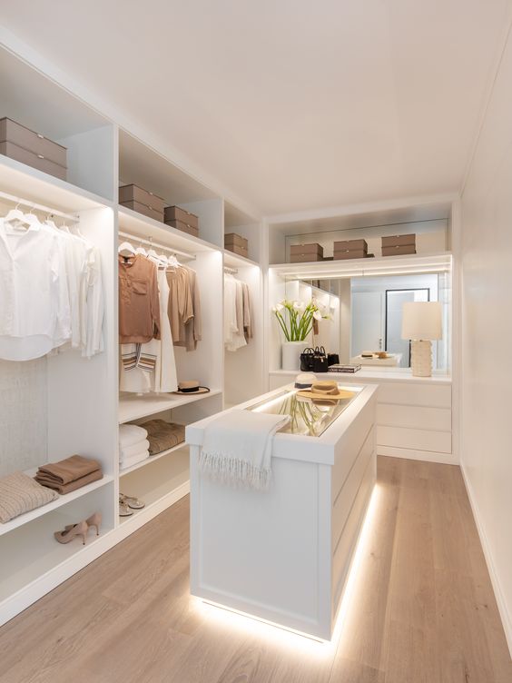 Walk-In Wardrobe In A Small HDB bto Flat room convert spare room with cove lighting