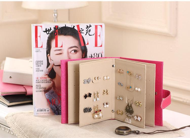 Cute & Cheap Jewellery Organiser that looks like a book with pages to store in pink for earrings