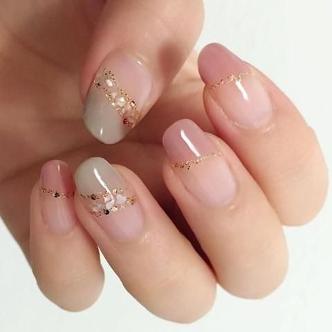 simple Bridal Nail Art in feminine pink