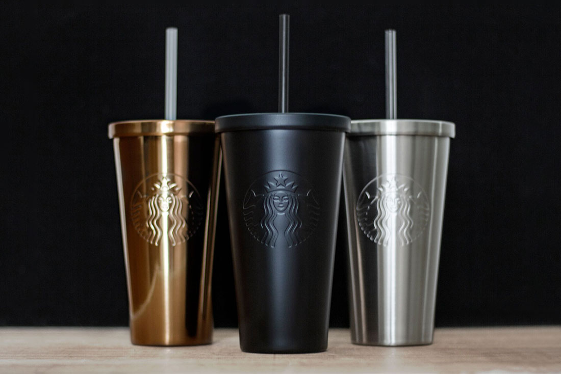 minimalist marble black and white Starbucks Singapore merchandise collection Trio metallic cold cups