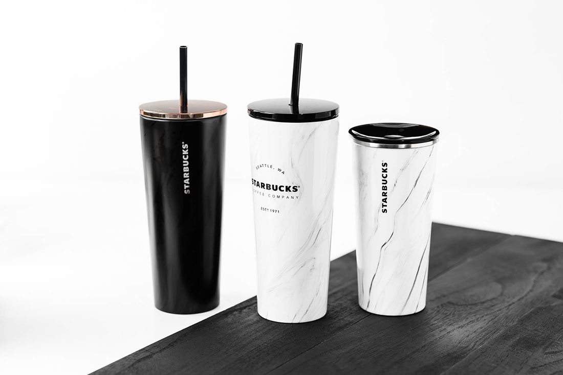 minimalist marble black and white Starbucks Singapore merchandise Cold Cupscollection 