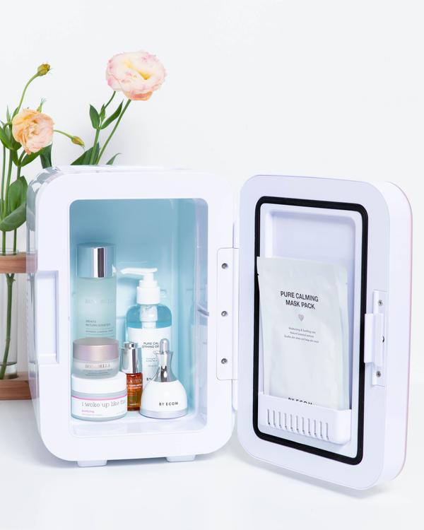 Ksisters Glow Up Fridge cute skincare storage fridge what it looks like inside