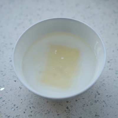 Soak the gelatin film in cold water first.