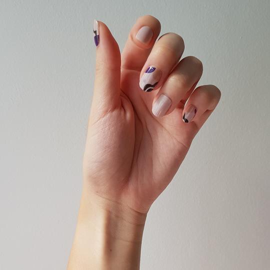 NAILEDIT's purple and white nail wraps