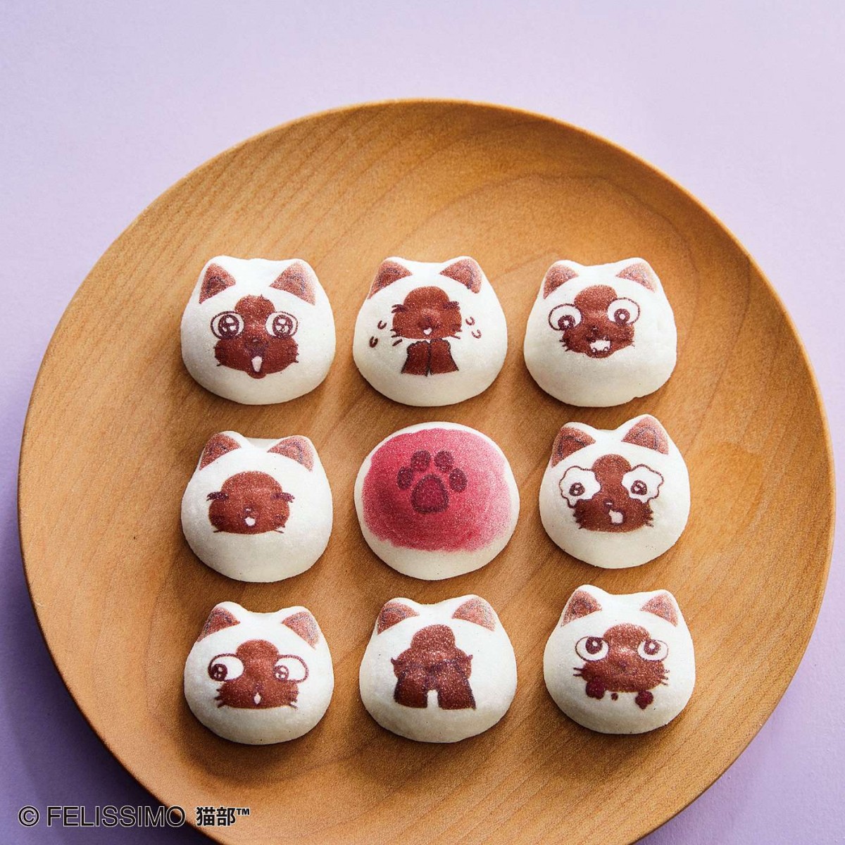 Ofuku cat marshmallows on a plate