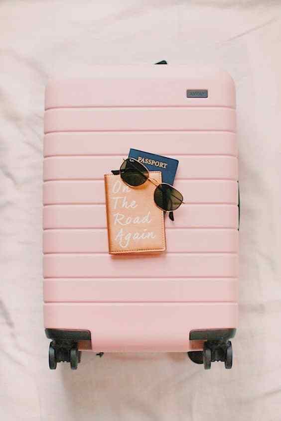 Travel luggage aesthetic