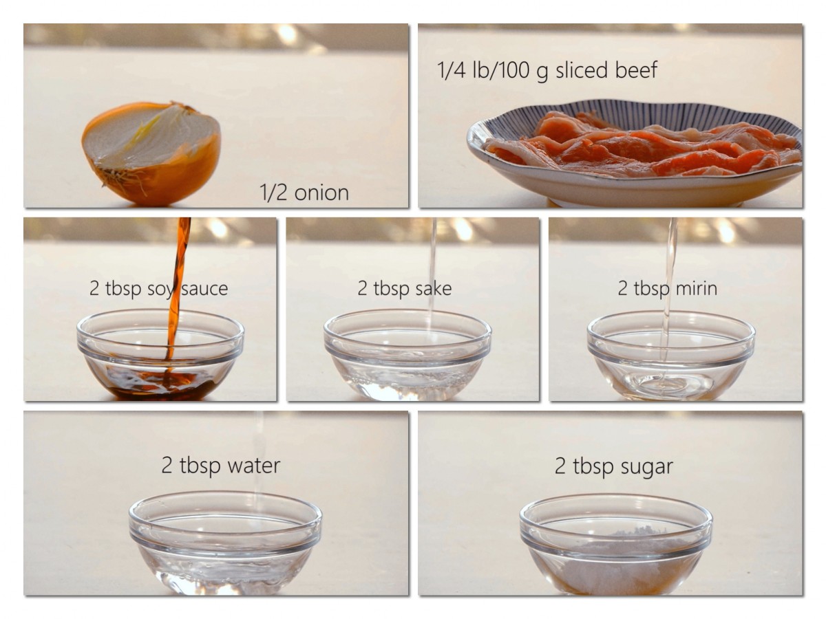 Beef Bowl-Ingredients