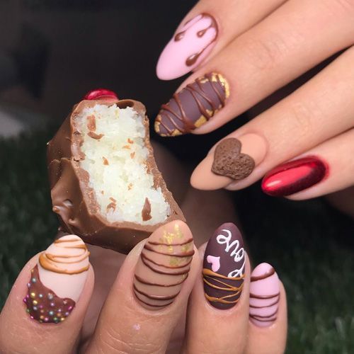 Nails that looks like chocolate 