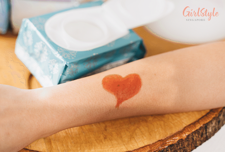 removing lipstick with Bifesta Micellar Makeup Remover Wipes