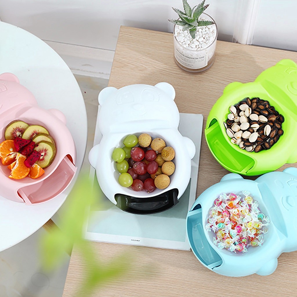 bear-shaped snack and phone bowl holder