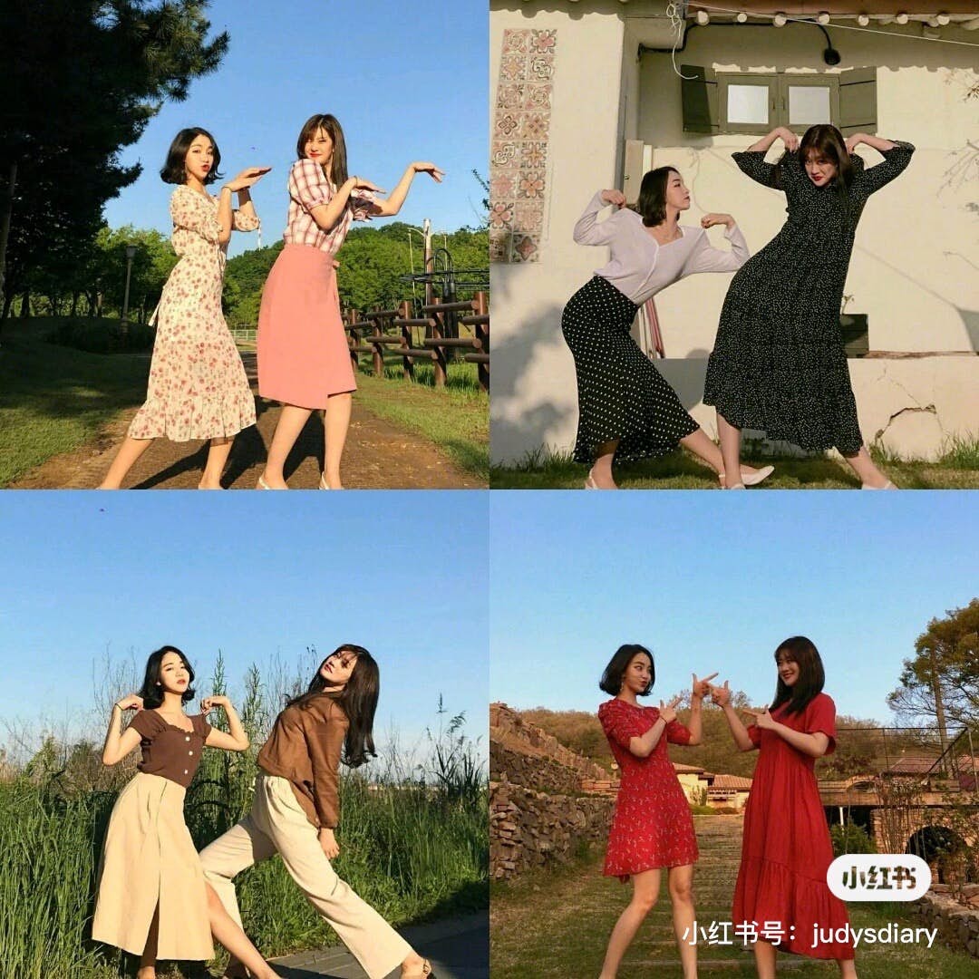 Quirky and funny besties poses