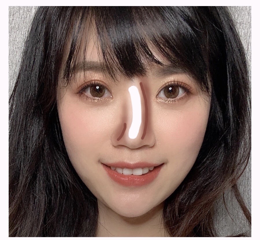 Nose contour for slanted nose
