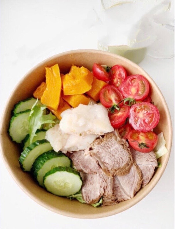 Beef and fish diet meal