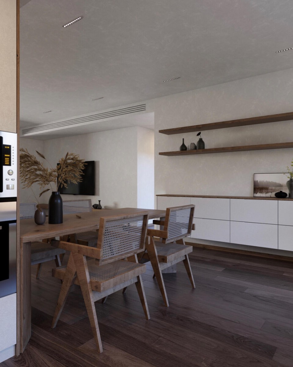Minimalist Japanese-style dining area