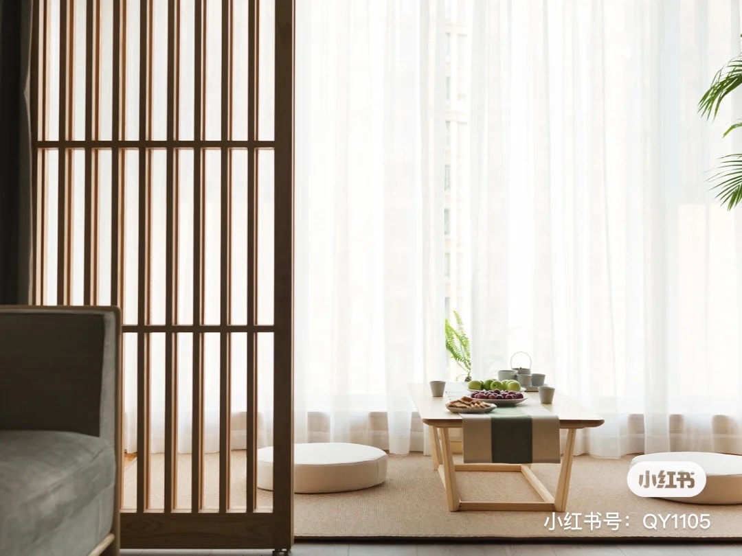 Tea drinking space in the balcony for Japanese-style home