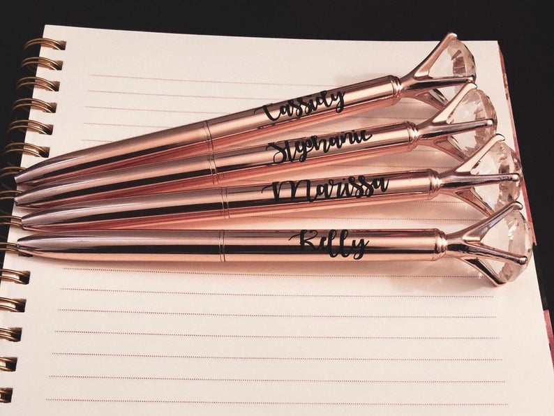 Diamond pens with personalised name
