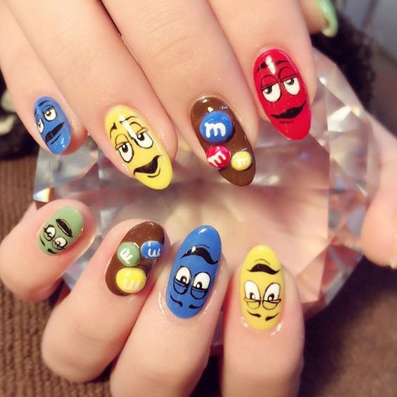 Inspired m&m chocolate nails 
