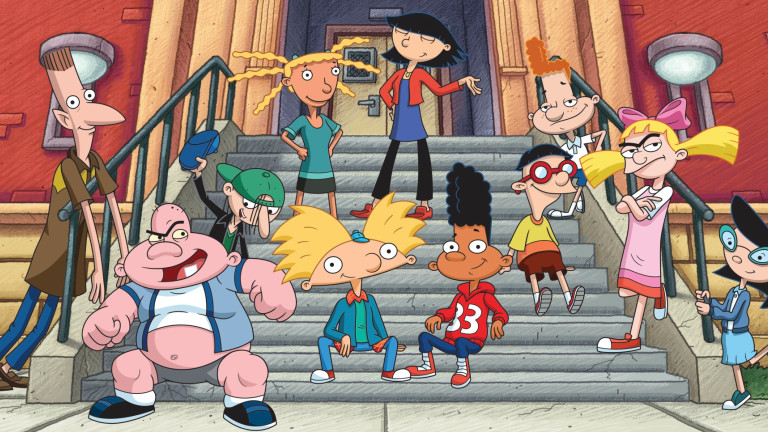 all characters of Hey Arnold! on steps
