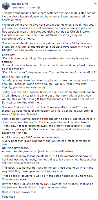 Kind-hearted Lady Helping Old Granny