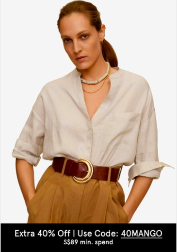 Mango Mao Collar Linen Shirt