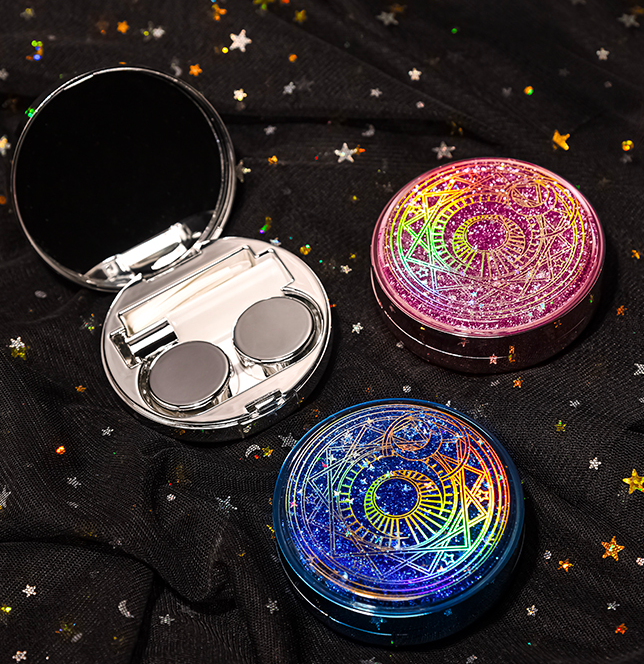Glitter and galaxy contact lens cases