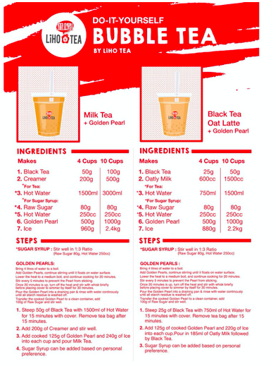 Liho Tea DIY Bubble Yea Kit step-by-step instructions 