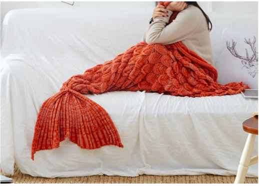Jiji orange Mermaid Blanket