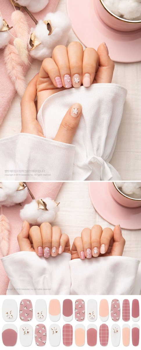 Gelato Factory floral pink nail wraps
