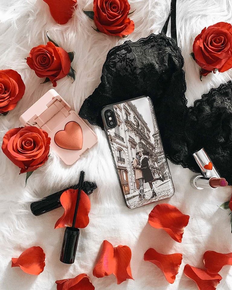 customised phone case photo print with flowers