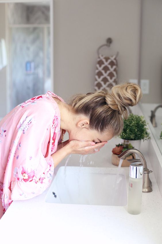 Asian Girl Washing Face 