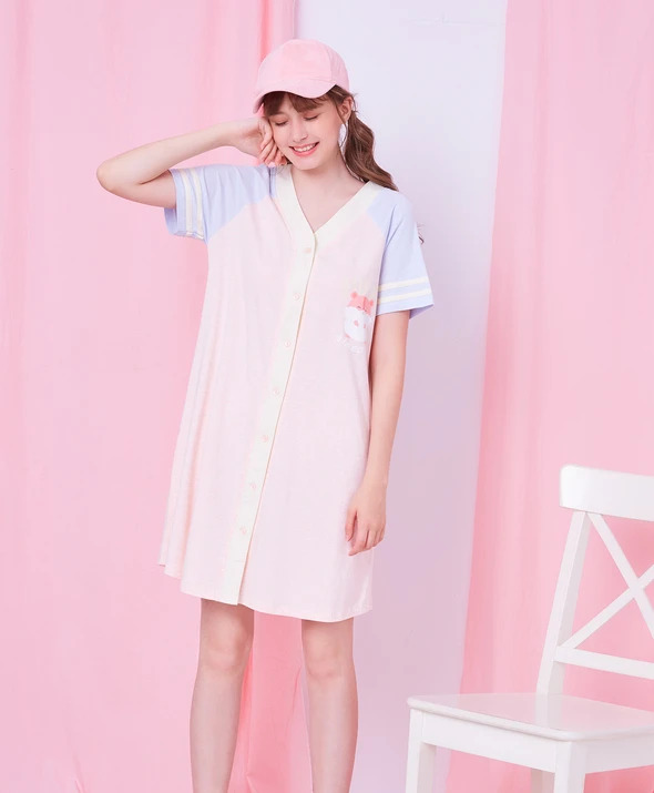 Cotton Furry Sleep Dress Pajamas