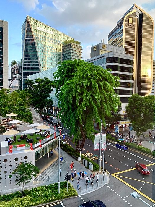 singapore road junction and buildings