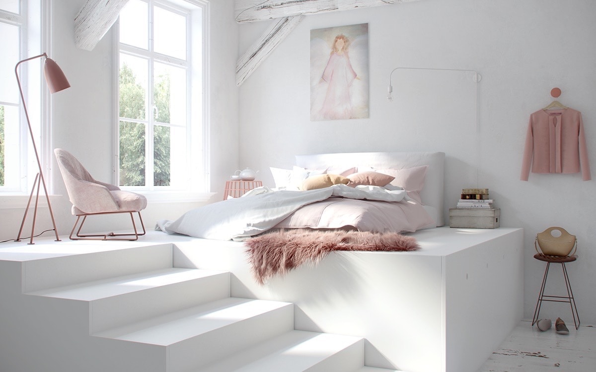 Pink & White bedroom