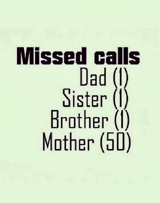 Missed calls from family members